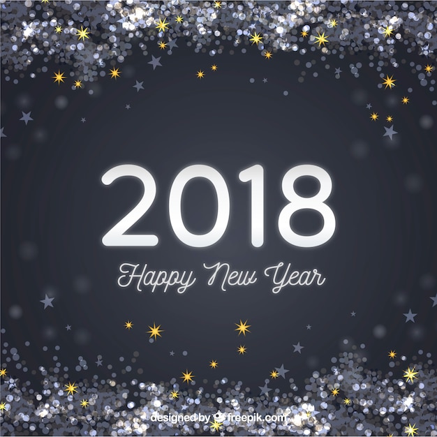 New year 2018 background with glitter