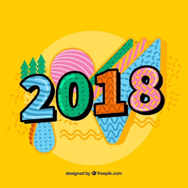 Free vector new year 2018 celebration background