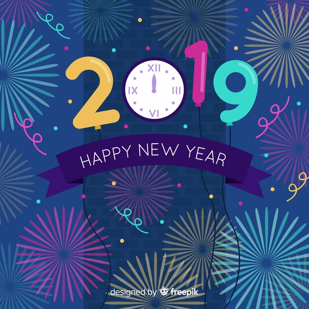 Free vector new year 2019 background