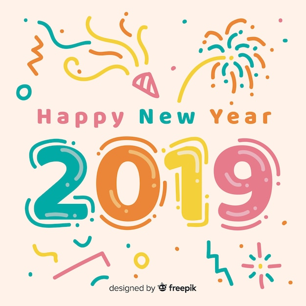 新年 2019 年背景