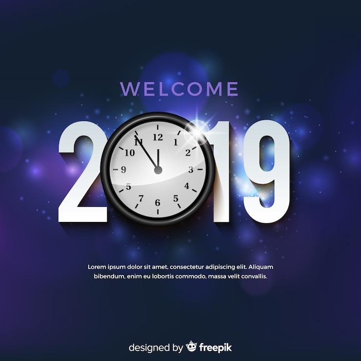Бесплатный Вектор новый год 2019 года