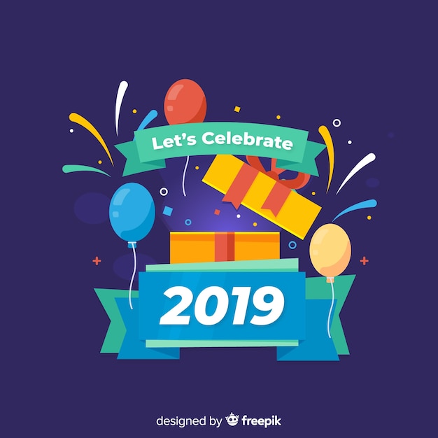 Free vector new year 2019 background