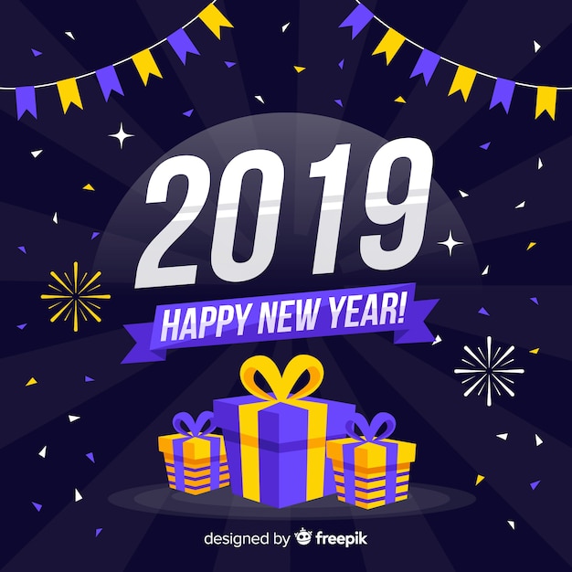 新年 2019 年背景