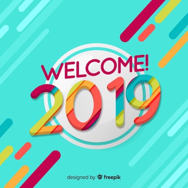 Free vector new year 2019 background