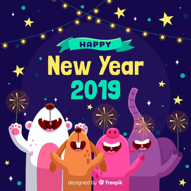 Free vector new year 2019 background