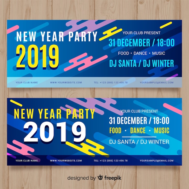 Free vector new year 2019 banner