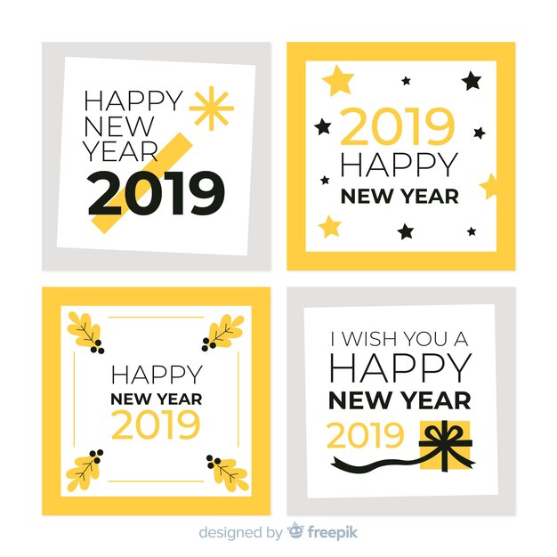 New year 2019 card collection