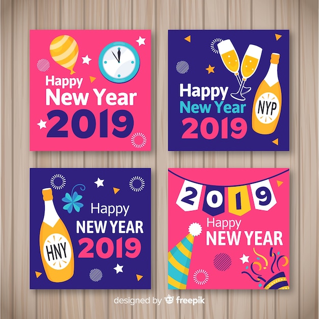 New year 2019 cards