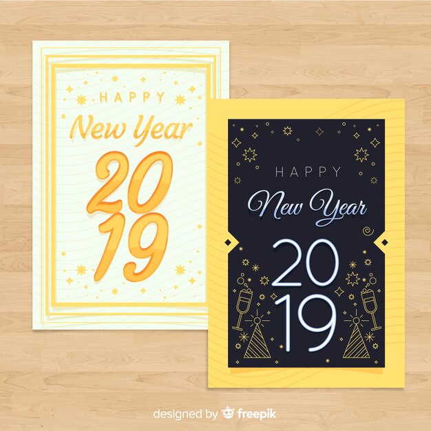 Free vector new year 2019 cards