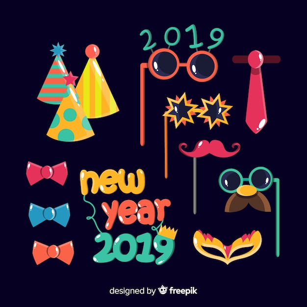 New year 2019 decoration set