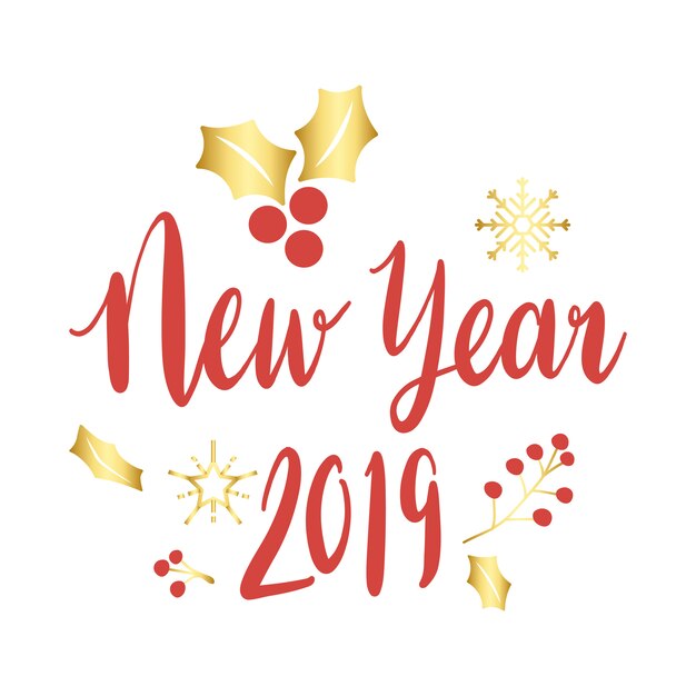 Новый год 2019 приветствующий вектор