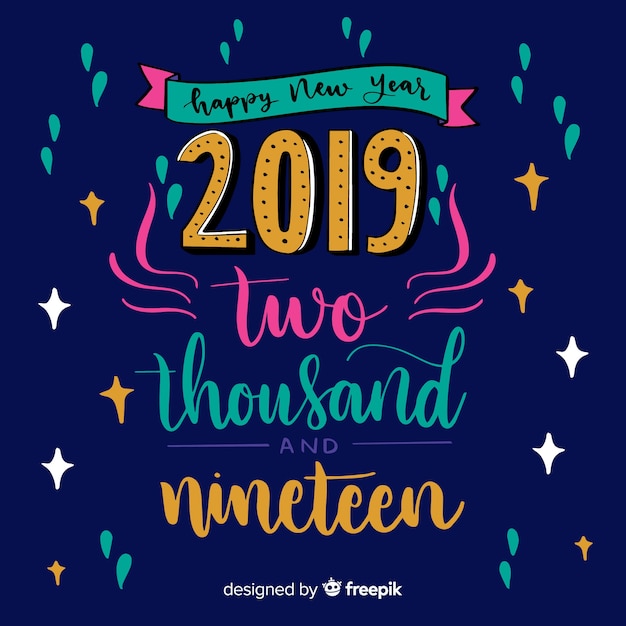 Free vector new year 2019 lettering