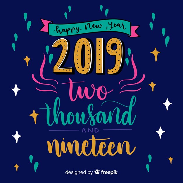 New year 2019 lettering 