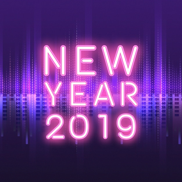 New year 2019 neon sign 