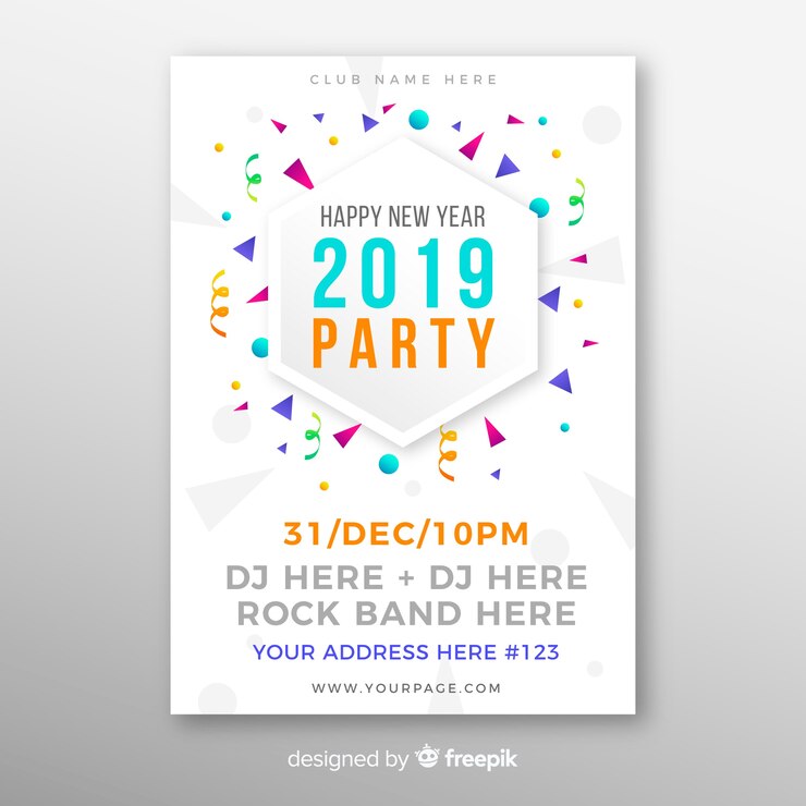 Free Vector new year 2019 party banner