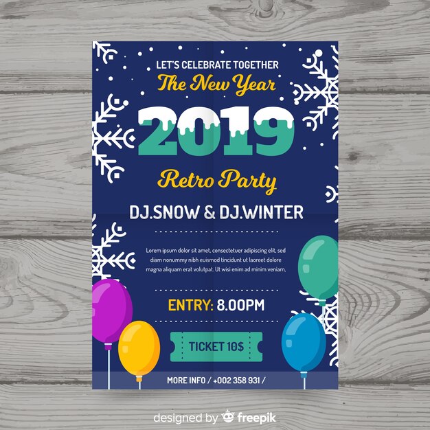 Free vector new year 2019 party banner