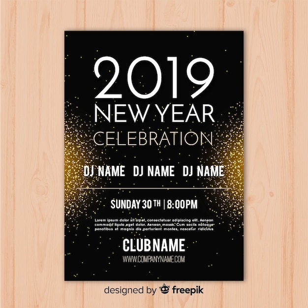 Free vector new year 2019 party banner