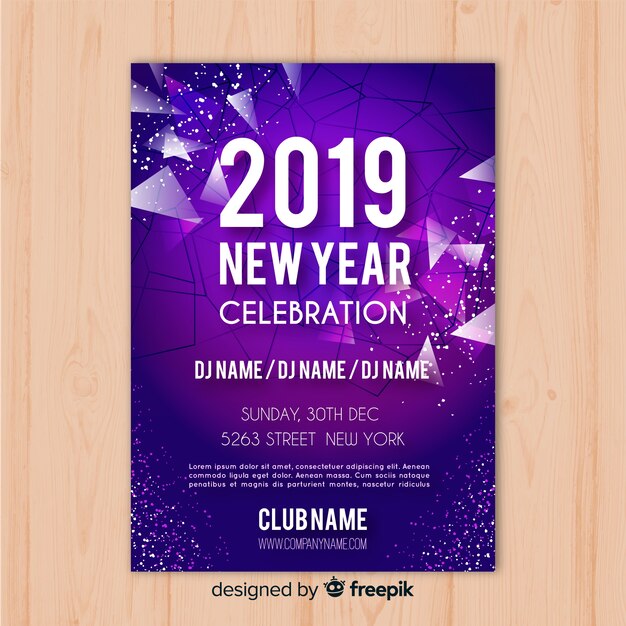 Free vector new year 2019 party banner