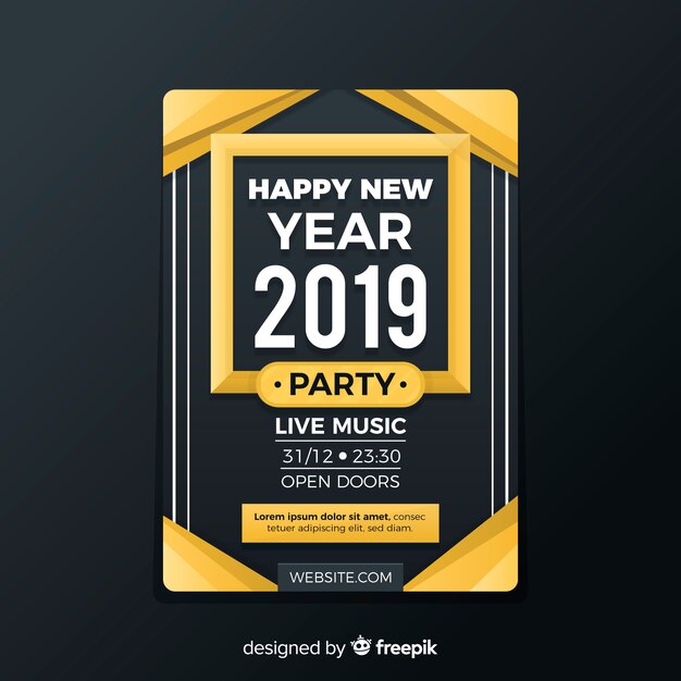 new year 2019 party banner