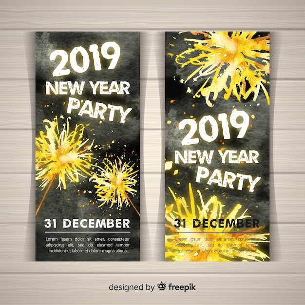 Free vector new year 2019 party banner