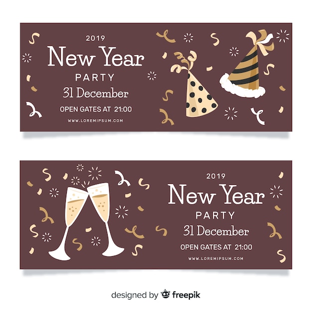 New year 2019 party banners