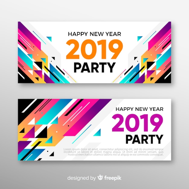 New year 2019 party banners