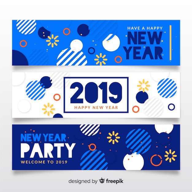 New year 2019 party banners