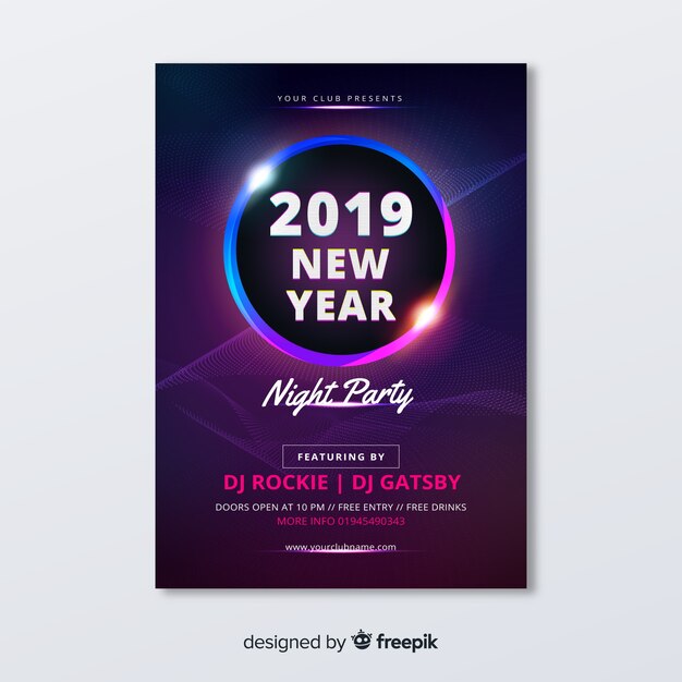 new year 2019 party flyer