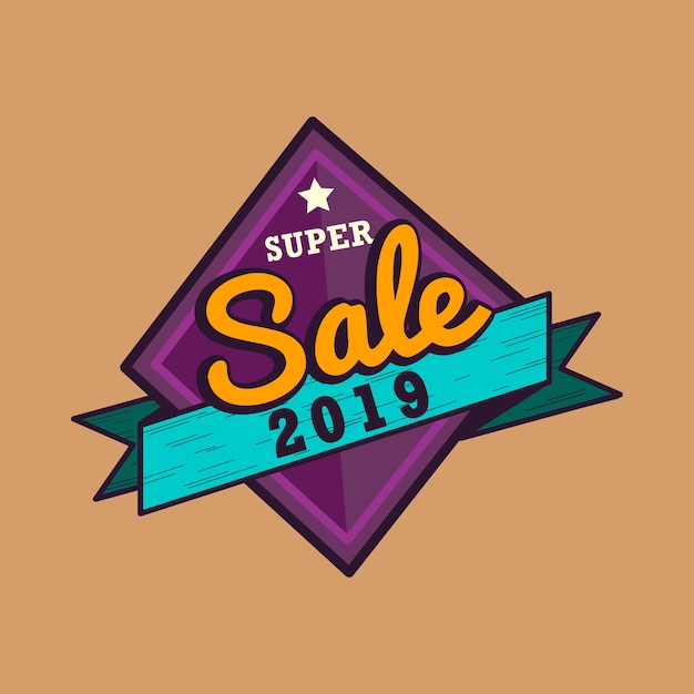 Free vector new year 2019 sale emblem vector