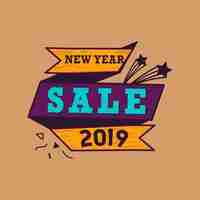 Free vector new year 2019 sale emblem vector