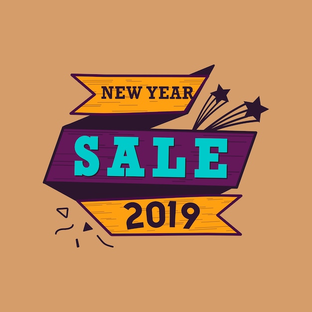 New year 2019 sale emblem vector