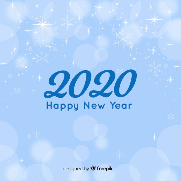 New year 2020 in flat design