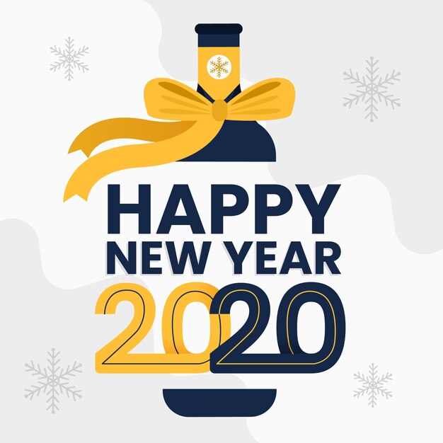 New year 2020 in flat design