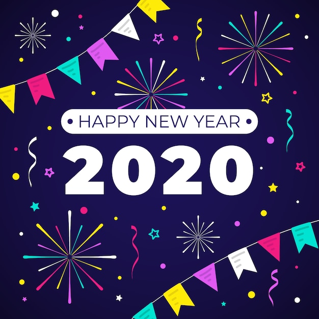 평면 디자인의 새해 2020