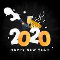 Free vector new year 2020 in flat style