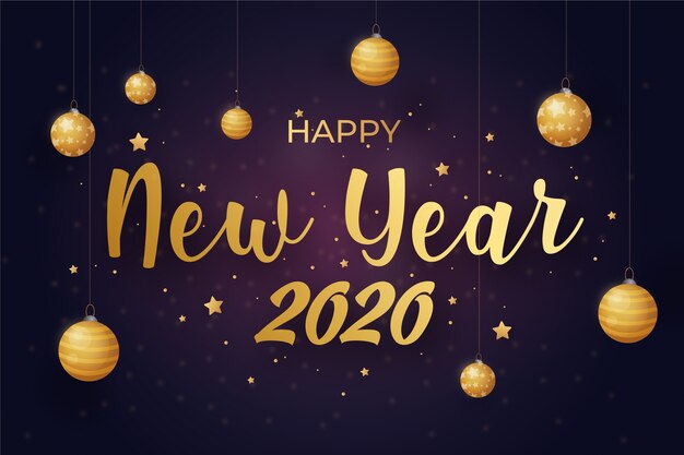 New year 2020 golden background