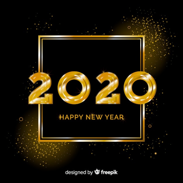 New year 2020 in golden style