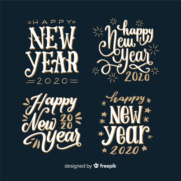 New year 2020 lettering collection