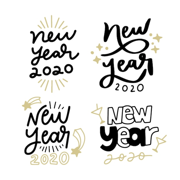 New year 2020 lettering collection