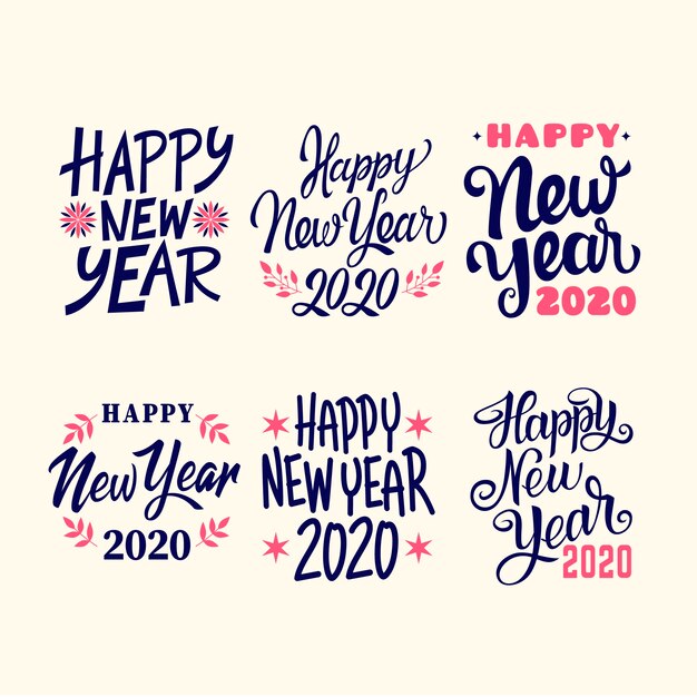 New year 2020 lettering collection