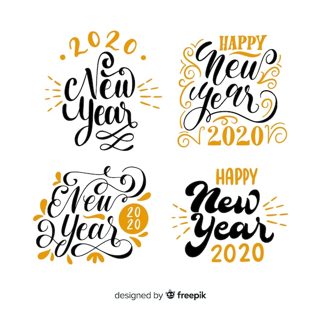 New year 2020 lettering pack