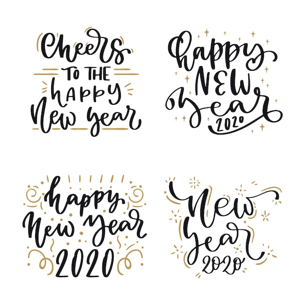 New year 2020 lettering pack