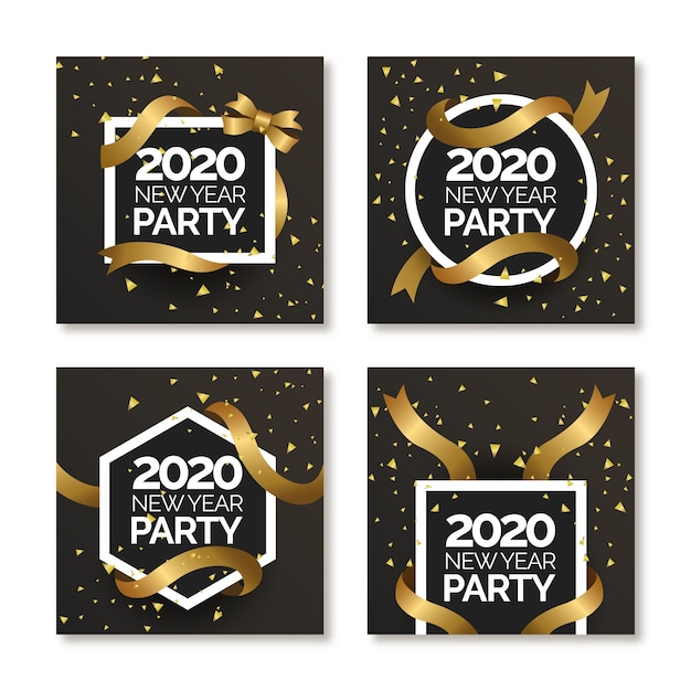 New year 2020 party instagram post collection