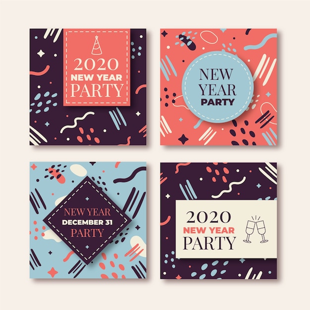 New year 2020 party instagram post collection