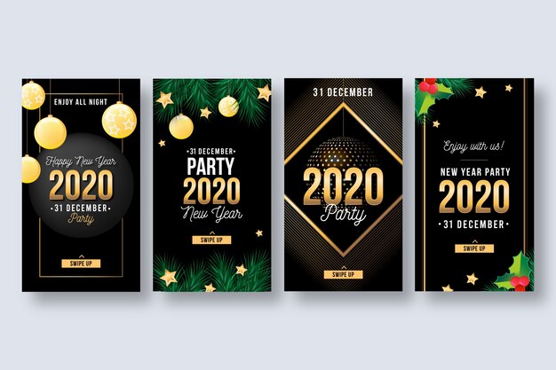 New year 2020 party instagram story collection