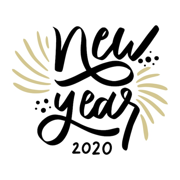 New year 2020 vintage lettering