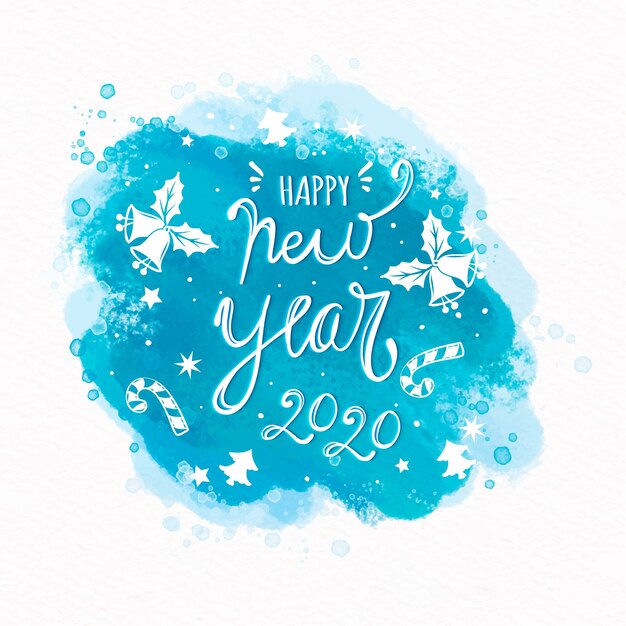 New year 2020 with lettering