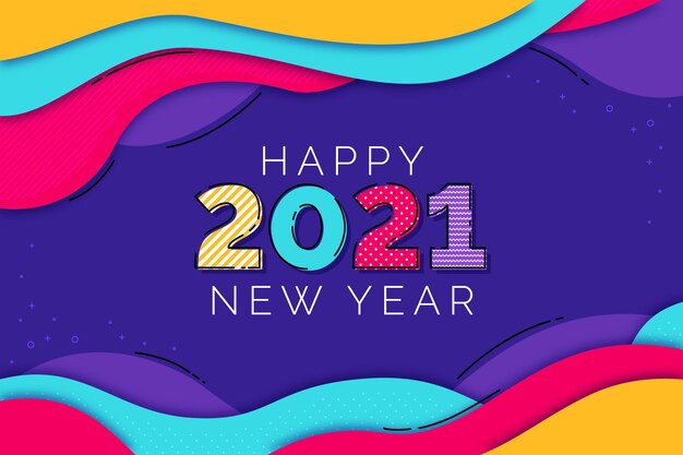 New year 2021 background in flat design