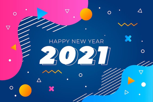 New year 2021 background in flat design