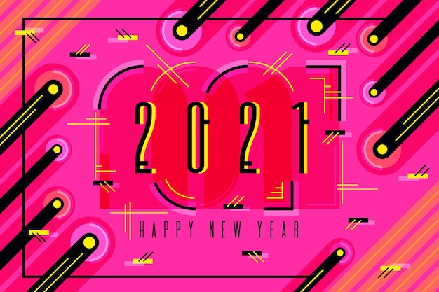 New year 2021 background in flat design